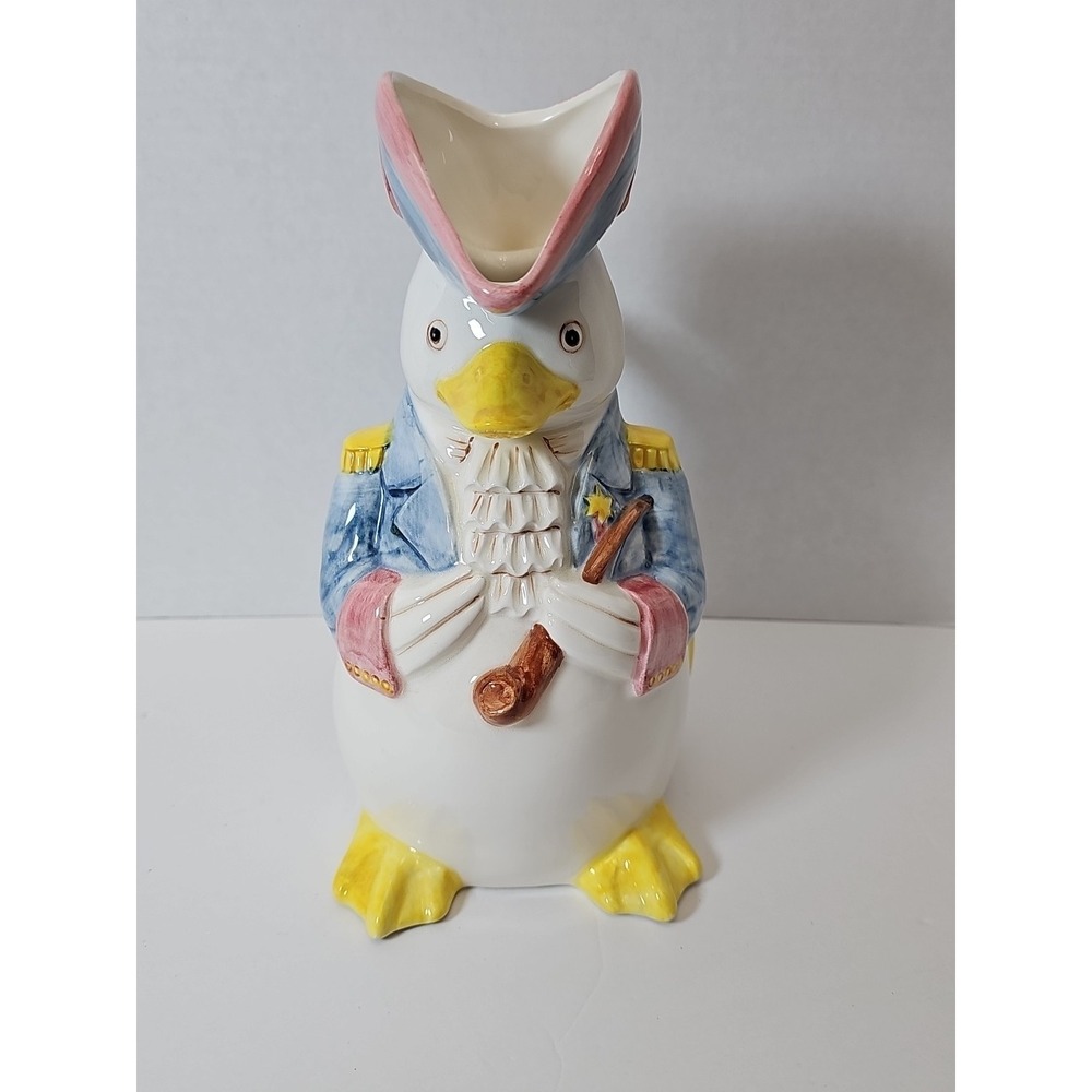 Vintage Fitz and Floyd Duck Admiral Revolutionary War Mug And Pitcher - Picture 2 of 15